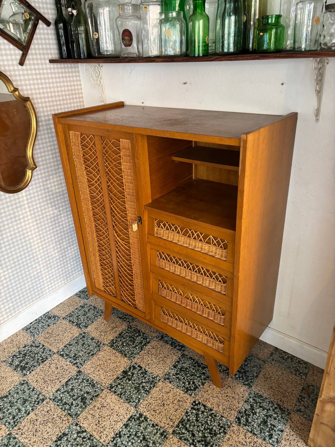 Vintage wardrobe chest of drawers