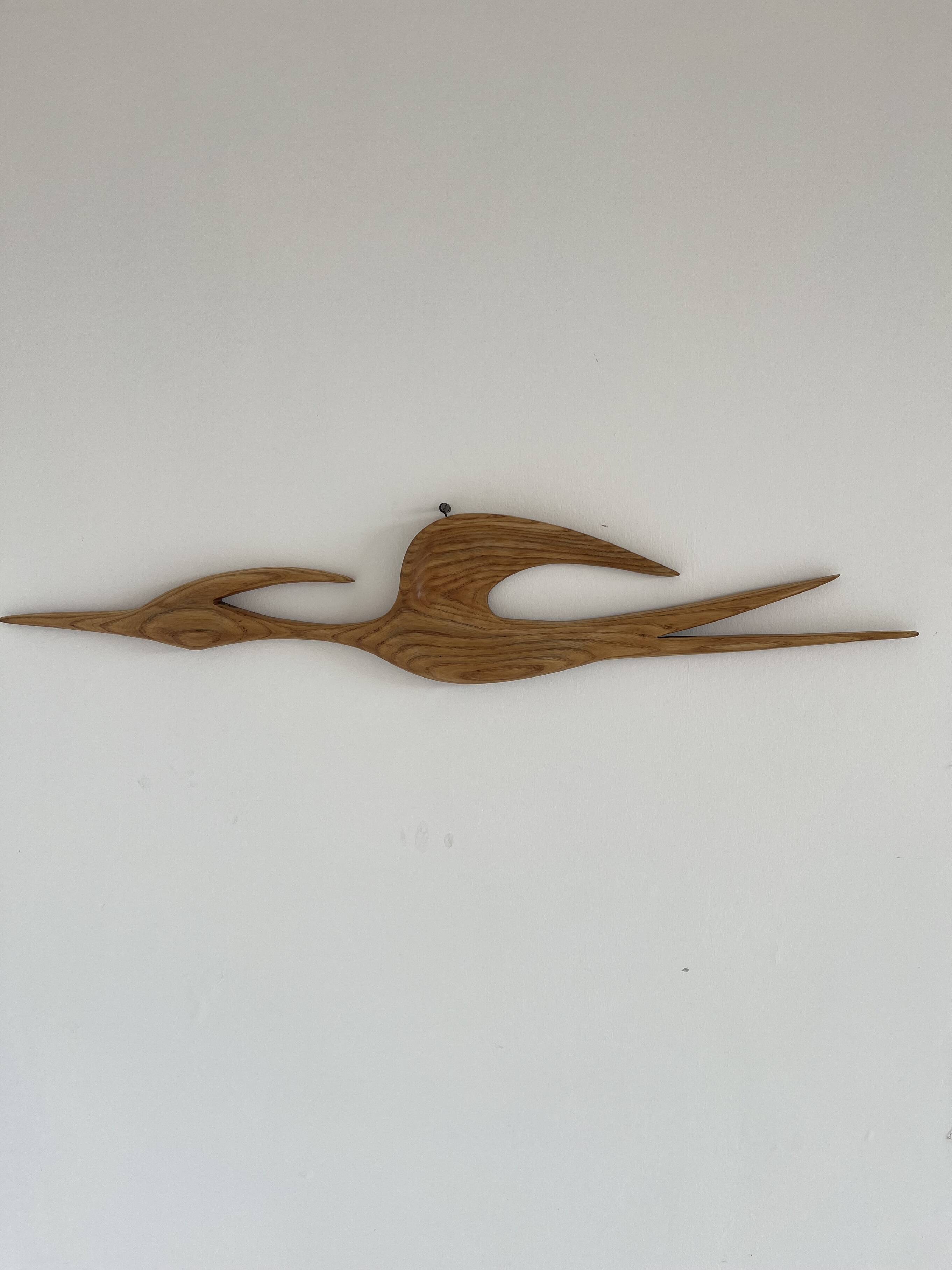 Vintage Teak Wood Wall Bird, 1960s