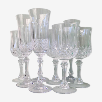 4 verres et 4 flûtes cristal vin et champagne