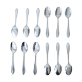 Set of 12 small spoons in silver metal, silver