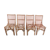 4 vintage wicker and rattan chairs 1970
