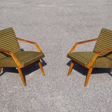 Pair of antique armchair Mier Topolcany green/yellow