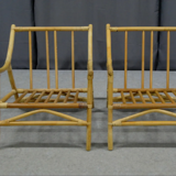 Pair of bamboo and rattan chairs, 1950s