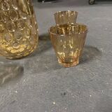 Carafe and 5 vintage glasses