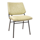 Chaise vintage années 50 en métal noir et tissu vert amande