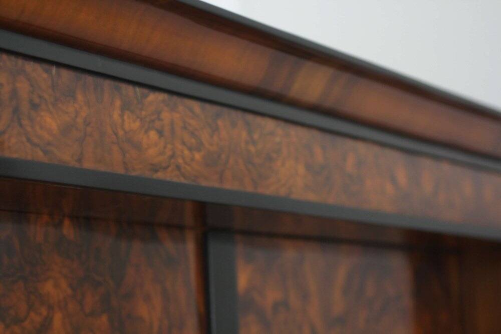 Biedermeier Armoire, Walnut Veneer and Full Columns, Austria, circa 1820