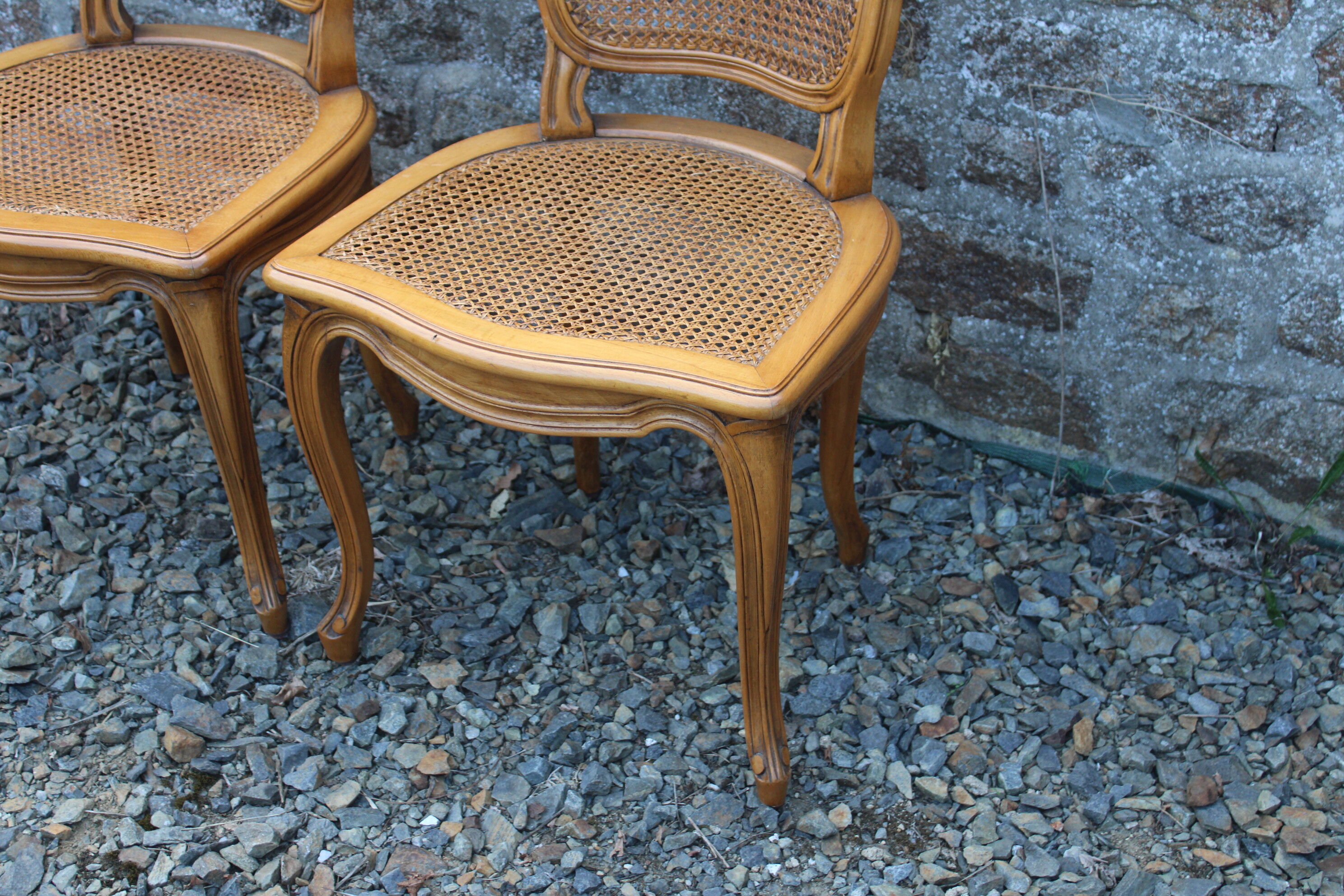 Louis XV style canned chairs molded