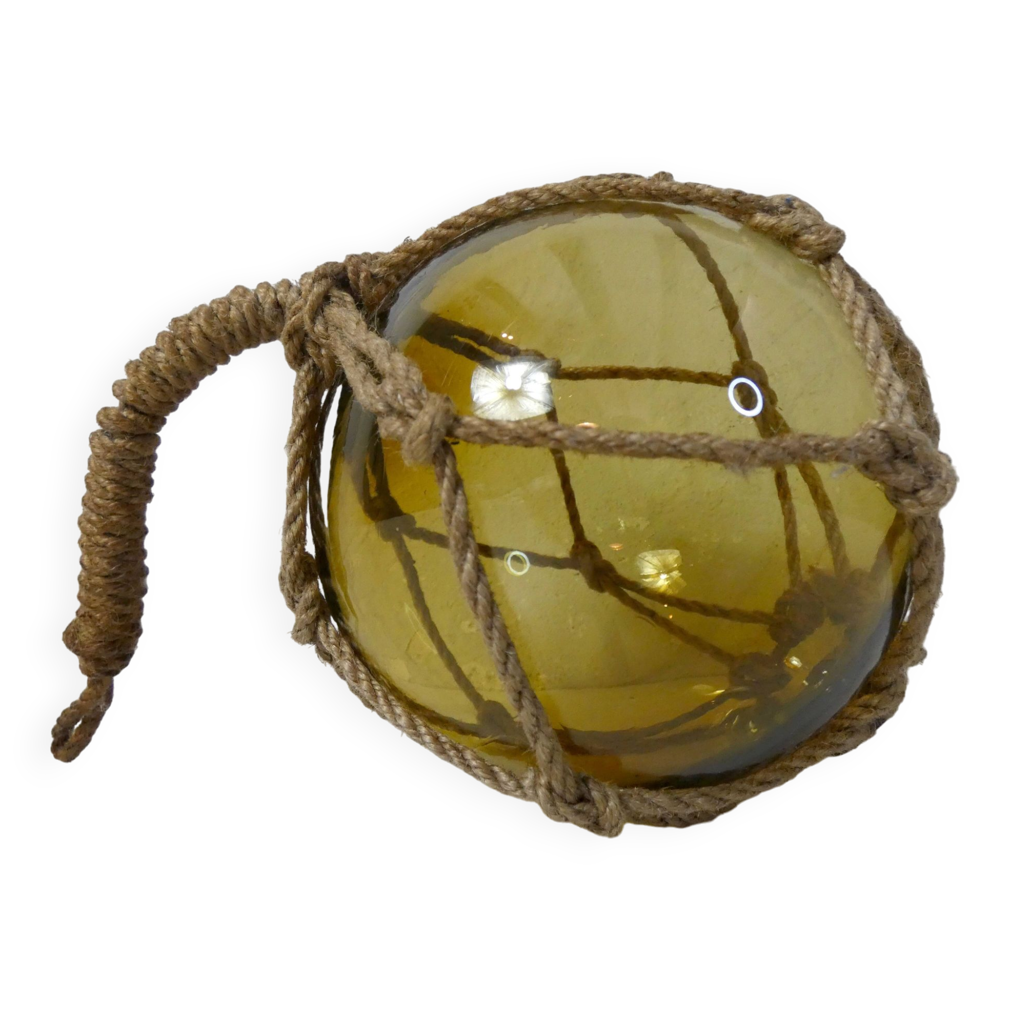 Vintage Amber Yellow Float Glass Ball