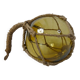 Boule de verre flotteur jaune ambré vintage