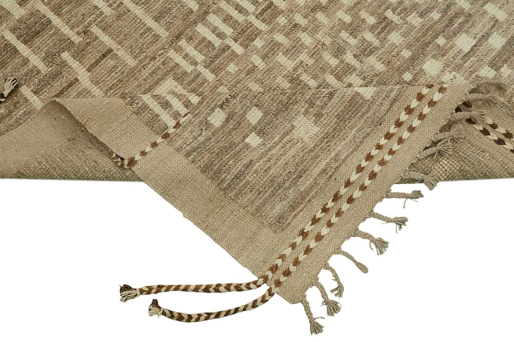 Tapis en laine brun rustique turc tissé à la main 279 cm x 375 cm