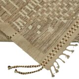 Handwoven Turkish Rustic 279 cm x 375 cm Brown Wool Carpet