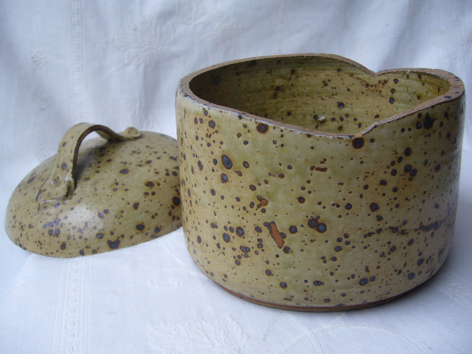 70s ceramic covered pot