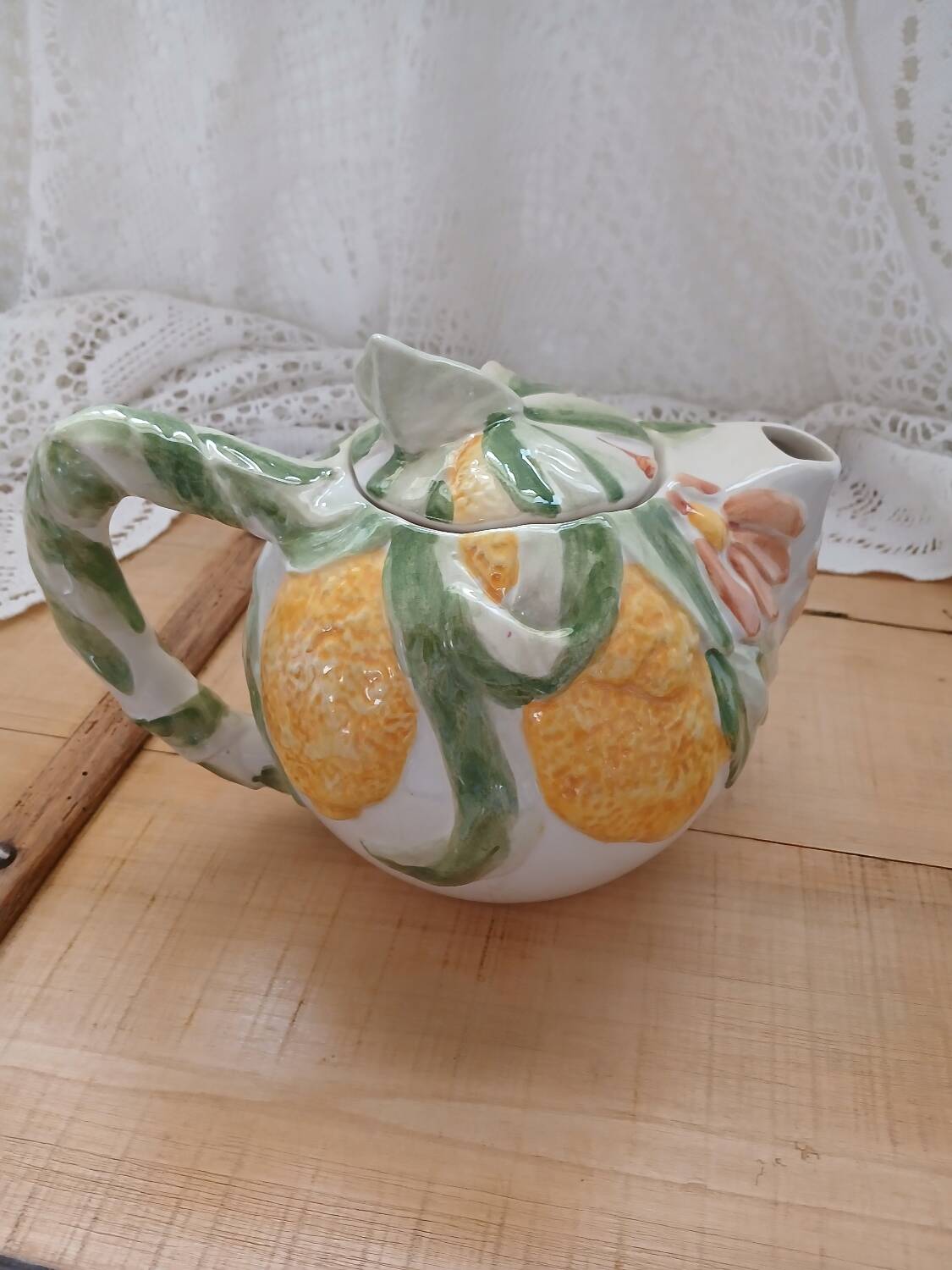 Antique slip teapot