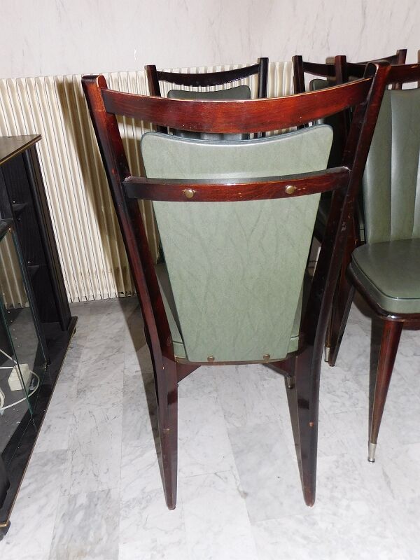 Serie de 6 chaises 1960 en macassar et skyl
