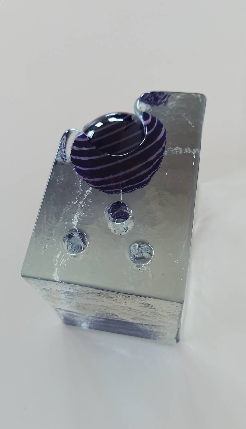 Glass candlestick, 80s