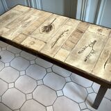 Roger Capron Herbier - Rectangular coffee table with patinated steel frame