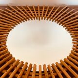 Vintage rattan sun mirror from the 60s, 73x92 cm