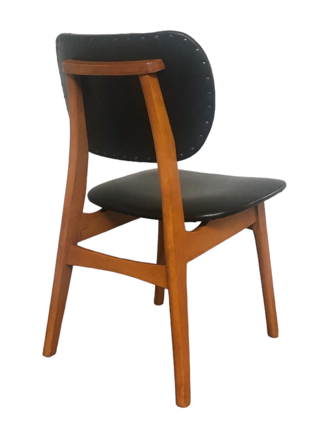 Vintage armchair in skai and beech Danish style 1960s