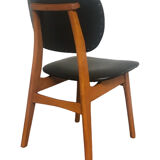 Vintage armchair in skai and beech Danish style 1960s