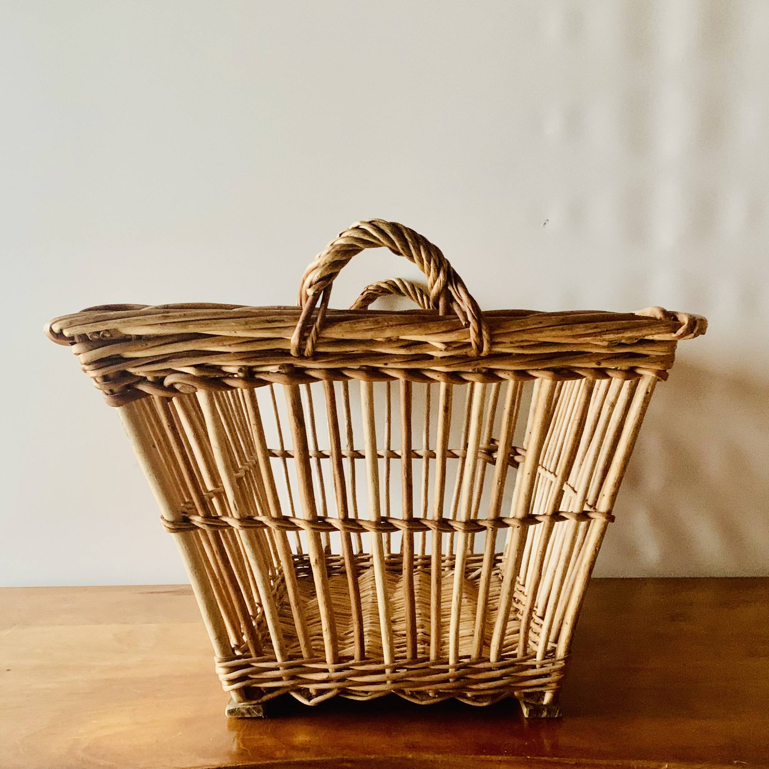 Large vintage wicker basket