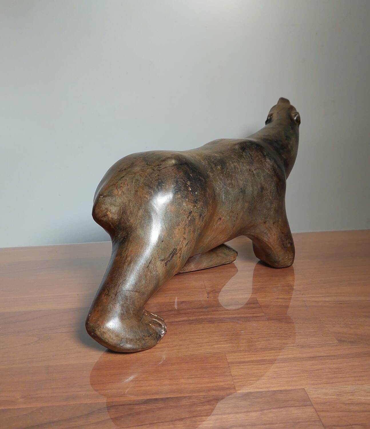 Polar bear, bronze pierre chenet.
