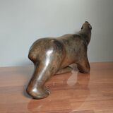 Polar bear, bronze pierre chenet.