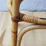 60's rattan stools pair