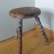 Wabi Sabi tripod stool with pearl feet bobbin