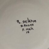 Decorative plate from Rouen signed René DELARUE
