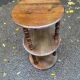 Vintage round shelf in solid oak, circa 1900