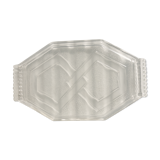 Octagonal Art Deco translucent glass tray