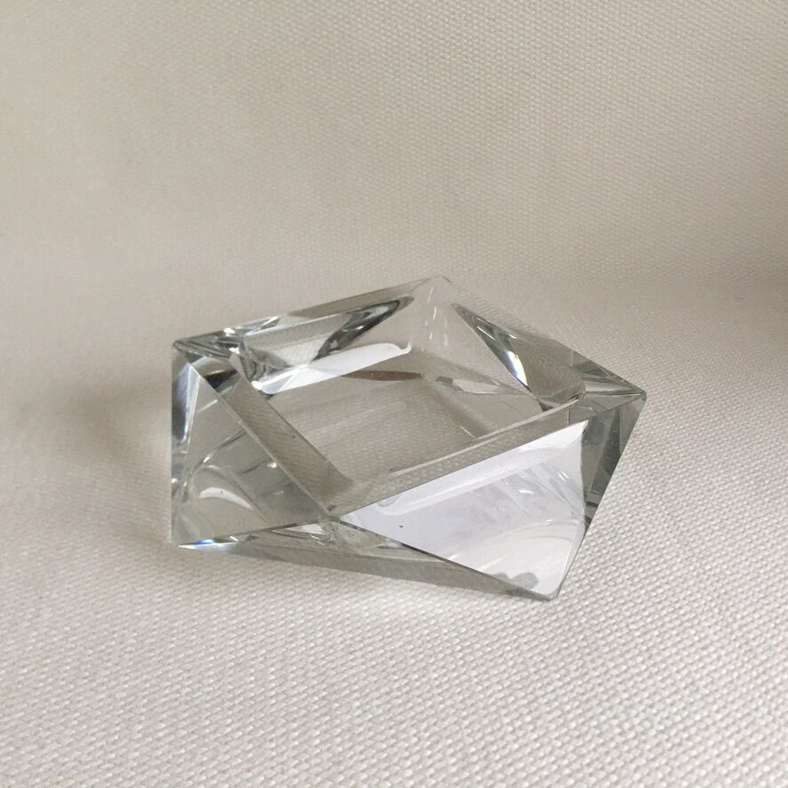 Art Deco glass ashtray in the shape of a prism