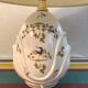 Old Moustiers ceramic lamp with white lamp shade