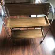 Vintage foldable modular table in formica with chrome legs.