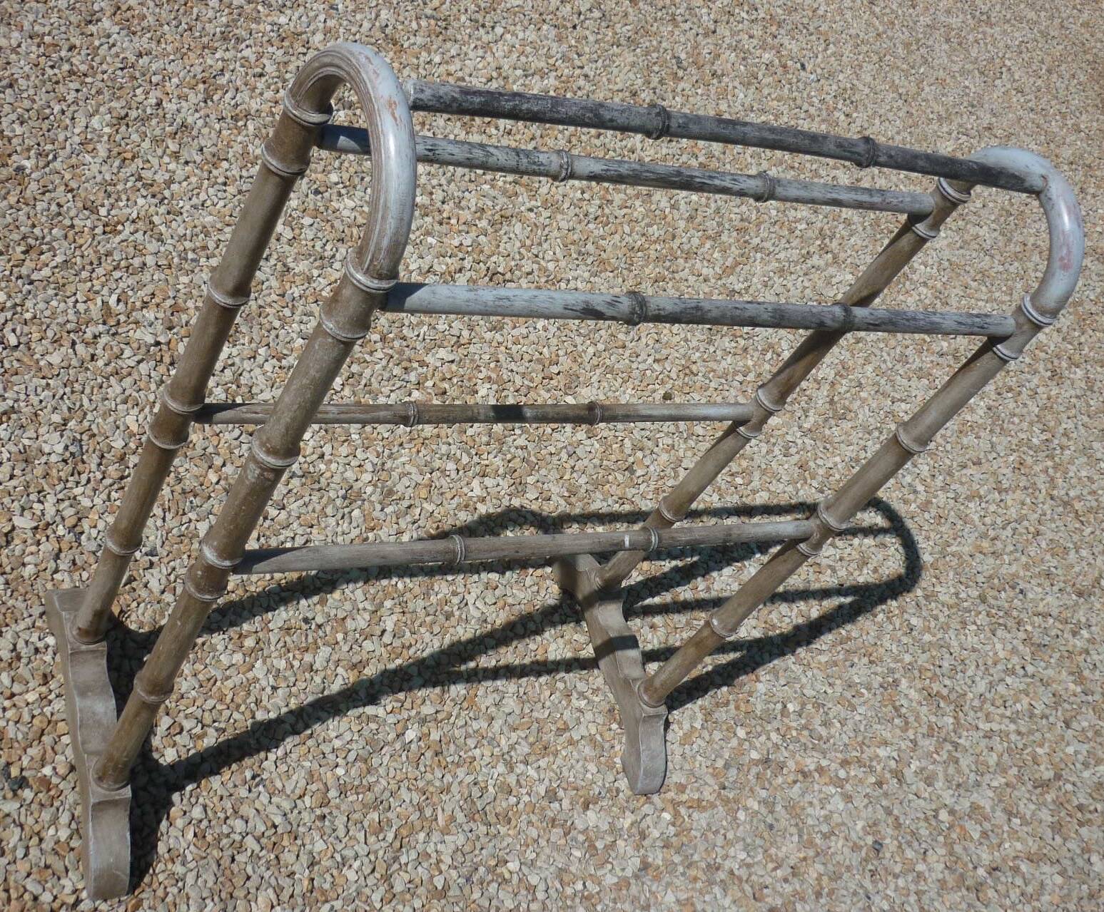 Old bamboo style towel rack from the 1900s