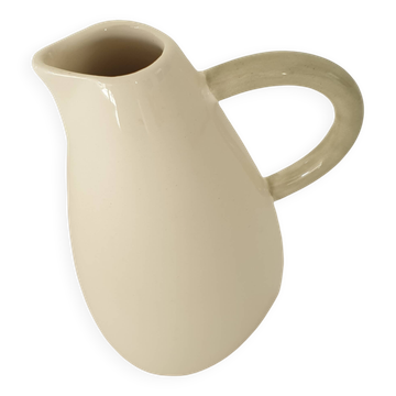 Pichet Blanc en faience signé KG Lunéville