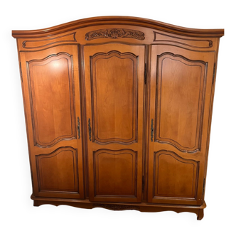 Wardrobe 3 doors cherry Regency style