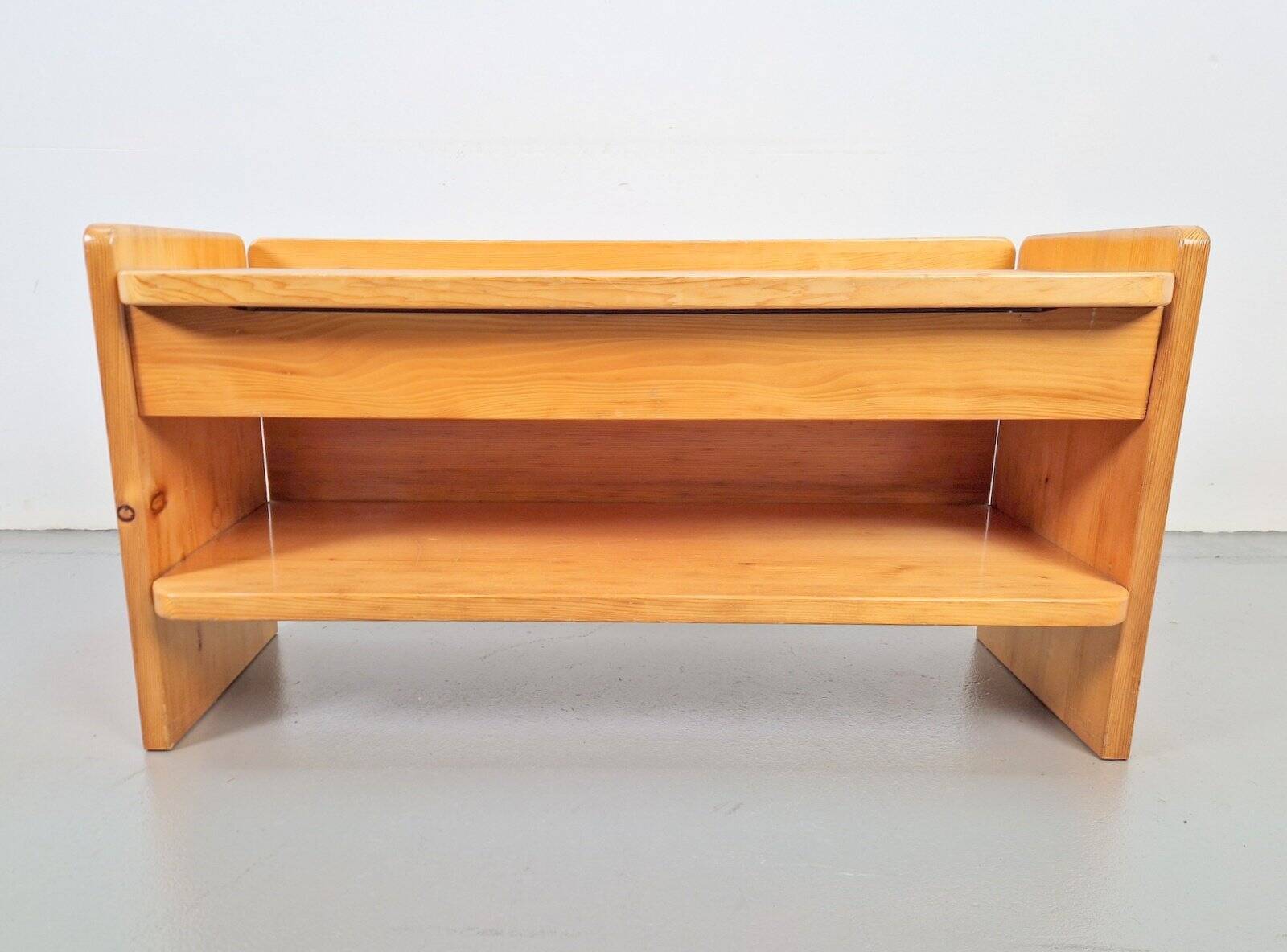 Vintage Pine Storage Bench, France, 1970s