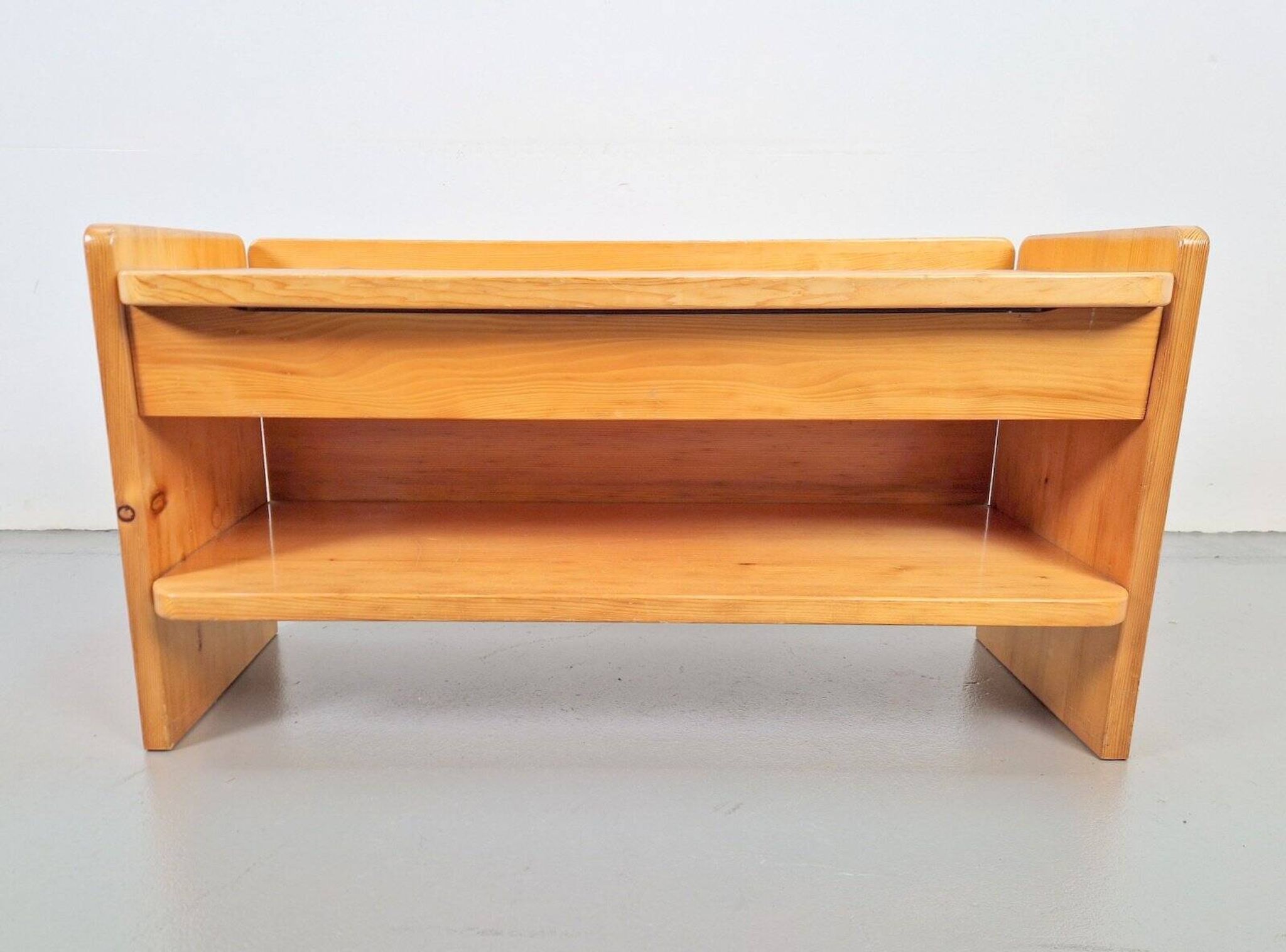 Vintage Pine Storage Bench, France, 1970s
