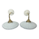 Two wall sconces in serrated white opaline