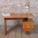 Mid-Century Walnut and Oak Writing Desk from B. Landsman, Czech, 1950s
