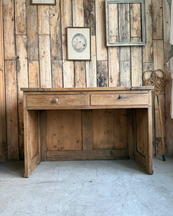Bureau pupitre comptoir en chêne (rénové)
