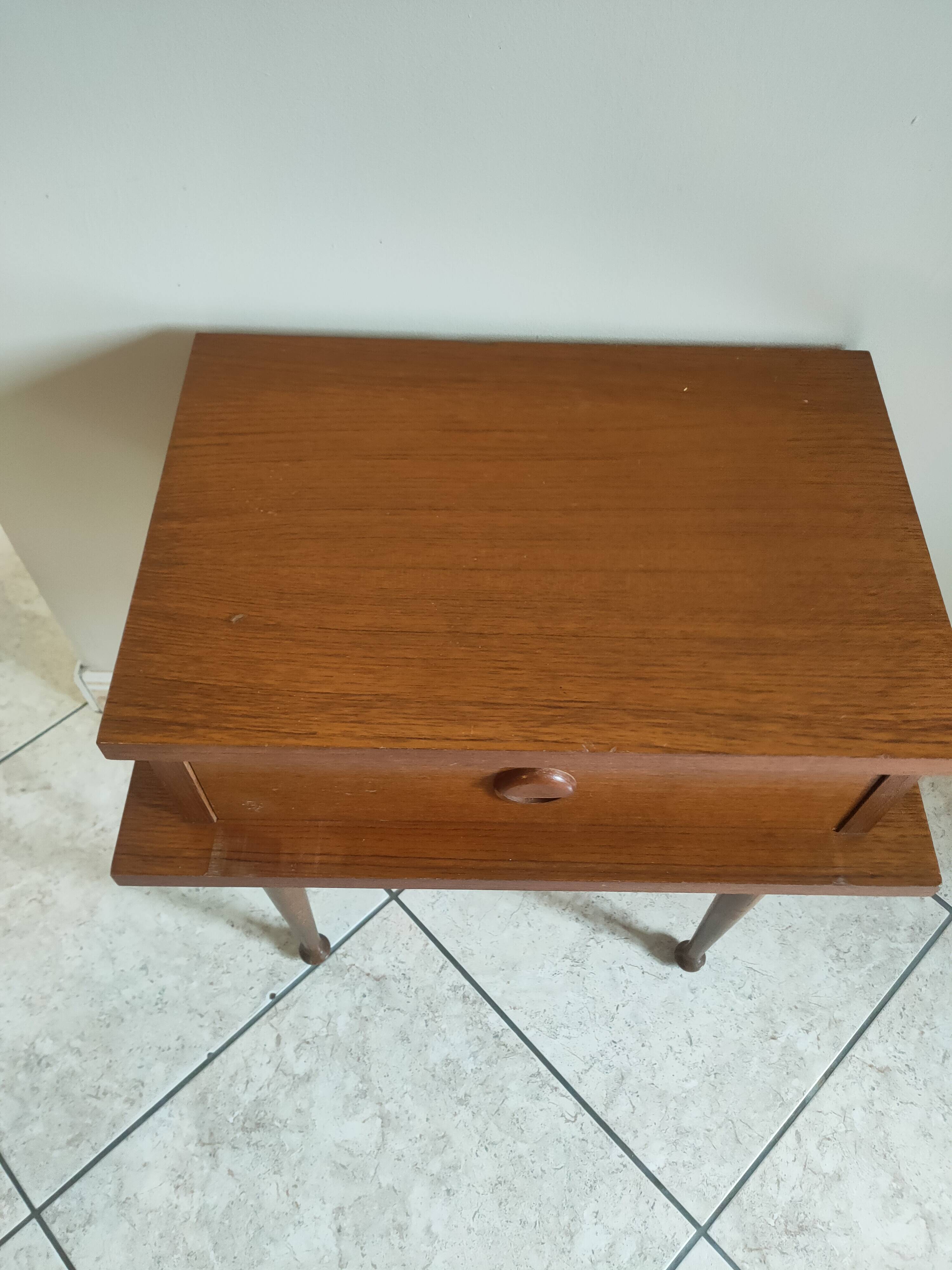 vintage teak bedside table