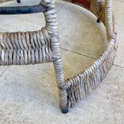 Paire Tabouret haut rotin – création Roger Coster, 1970