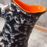 Vallauris-style pitcher with orange interior