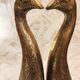 Golden candle holder art deco style peacock head