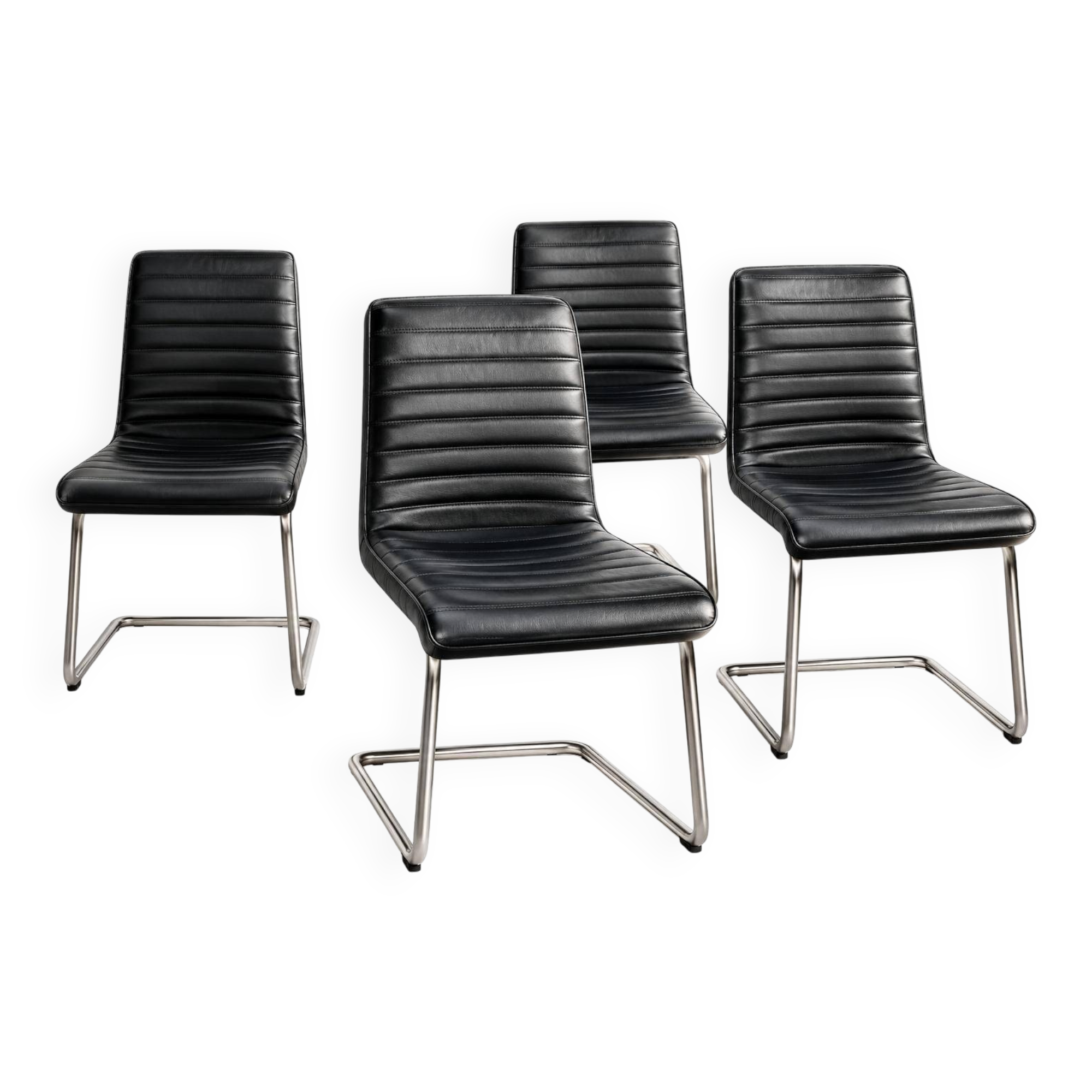 Black leather chairs - eurosit france