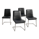 Black leather chairs - eurosit france