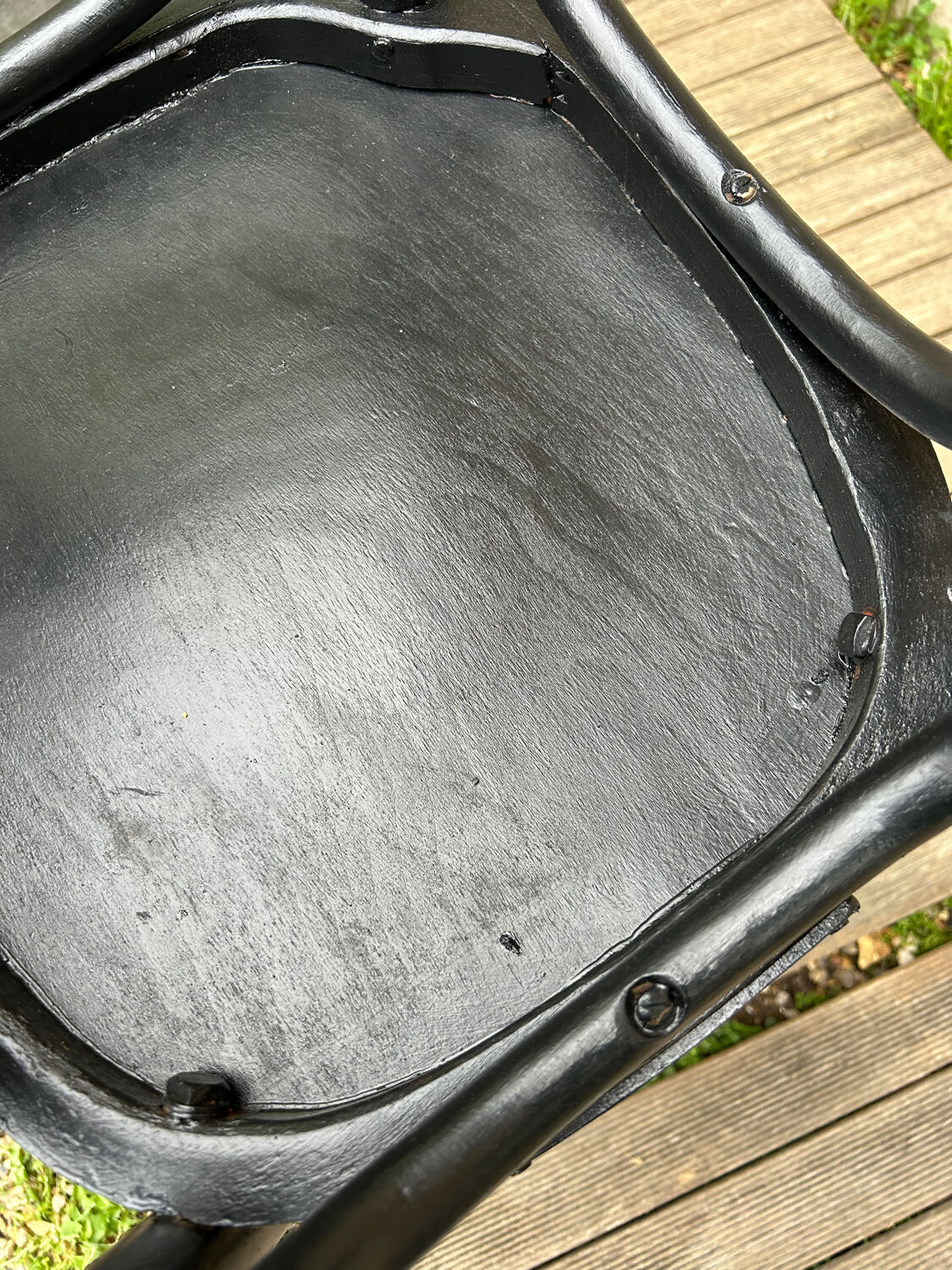 4 vintage black bistro chairs