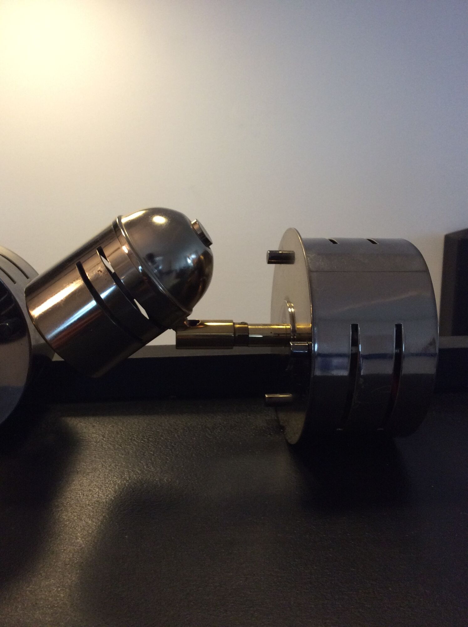 Pair of deknudt sconces in brass and chrome from the 70s